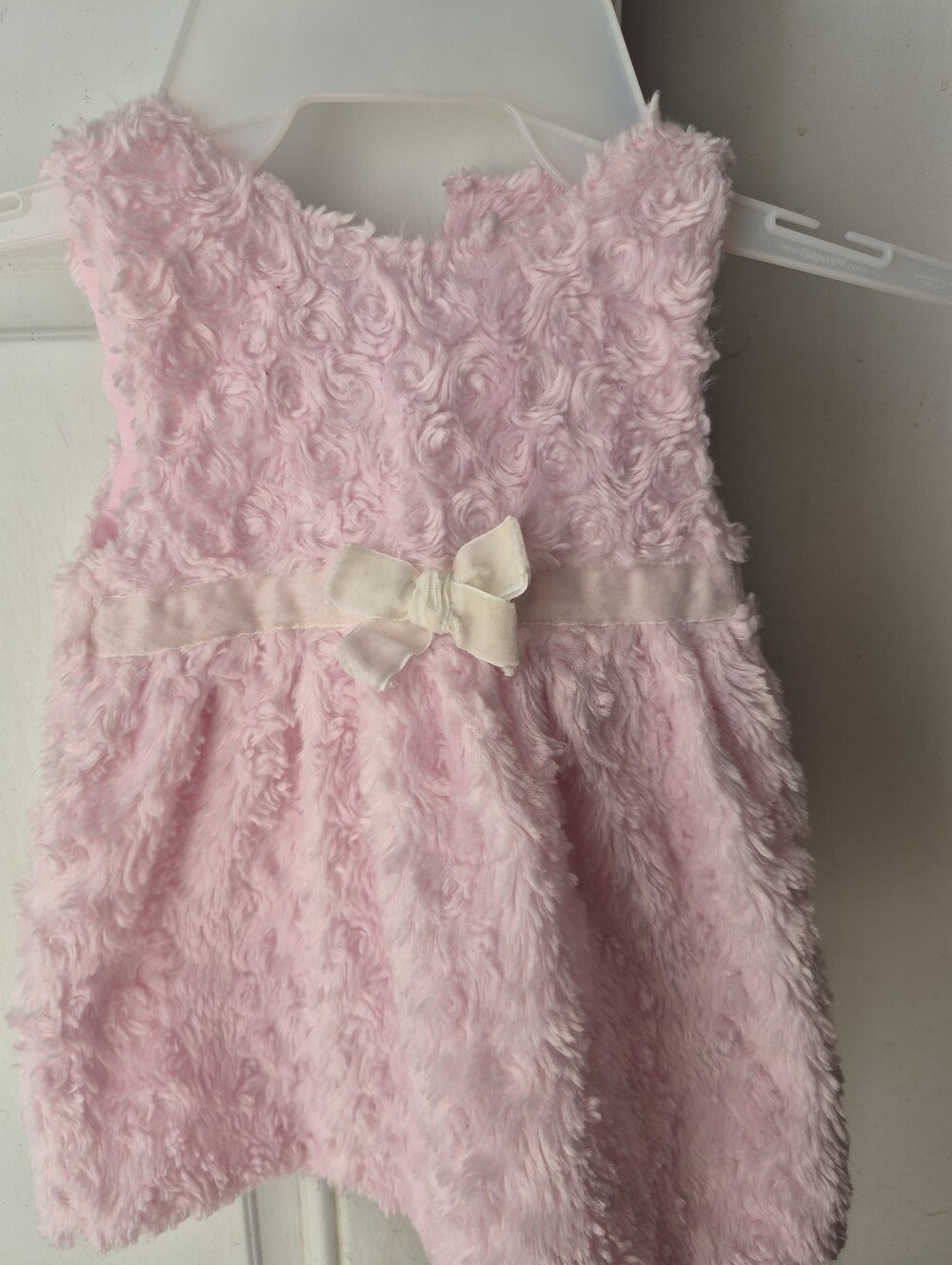 Baby Gear Light Pink Rosette Party Dress with Cream Bow